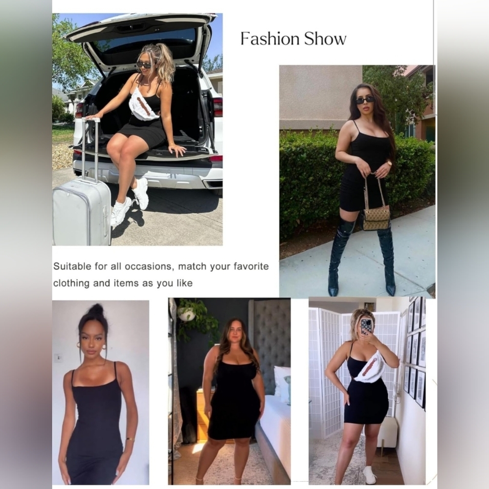 Popilush Women's Black Black Summer Shapewear Tummy Control Bodycon Dress Size M - Picture 2 of 8